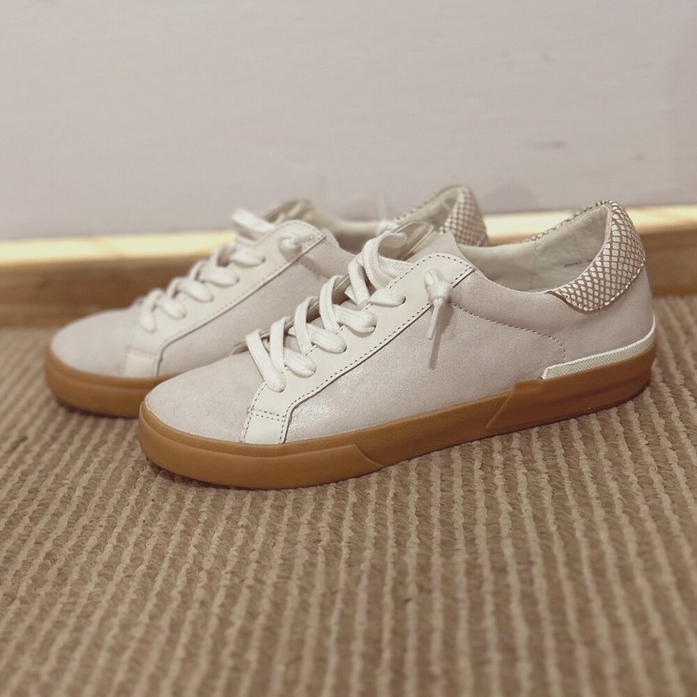 Dolce Vita Zina Sneakers Ivory Multi Crackled Leather- 8.5